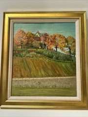 Antique North Carolina Painting Impressionist 1918 Landscape William Kirkgaard