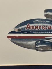 Vintage American Airplane by Hurley Signed & Matted 1988 Art Print