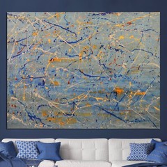 Pollock/Richter style￼ Professional Painting 81” X 62”(6ft 9in)Abstract Modern