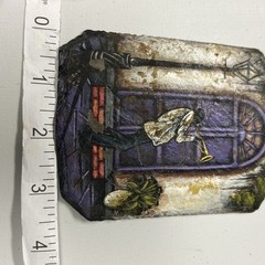 Hand Painted New Orleans French Quarter Reclaimed Slate Art Jazz Musician 1998