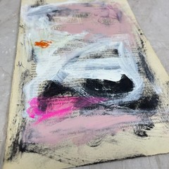 Original Mixed Media Abstract Art Painting 6×9.75” on 1861 Paper Signed #9