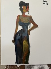 Oil Painting Portrait Girl Fashion Boudoir 16″x20″ Canvas Original Signed BVC