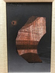 Original Charles Dix (1939-2005) Small Abstract Oil on Canvas Painting 1970