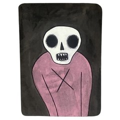 Original Mini Painting Skeleton Person #16 ACEO Small art Miniature Acrylic Ink