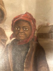 Antique African American painting L.V FARMER OLD RARE