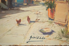 Vintage Impressionist Oil Painting Bay of Naples, Italy Vesuvius Signed 9.5×12″