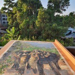 Elephant Family Painting Wildlife Safari Art Original Oil Painting Landscape