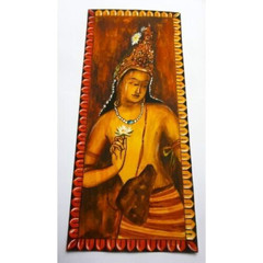Traditional Original Sri Lanka Historical Men Murals Longer Art Banner Paint NEW