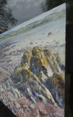 GERRY MILLER-Oil Painting on panel. Landscape.“Seascape Bute, Scotland“.40×30