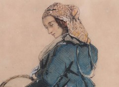 Armand Hubert Leleux (1818-1885) – 19th Century Watercolour, Girl From Halisberg