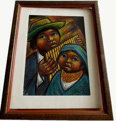 Original Painting by ARTURO NIETO ECUADORIAN framed in wood 9″x7″