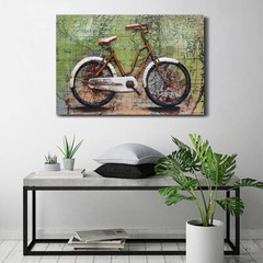 Metal Bike 3D Artwork Vintage Style Wall Mount for Garage or Home Decor Artwork