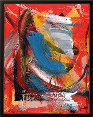 FINELLI ORIGINAL Abstract Painting High Art Modern Bold Color SIGNED COA G11F