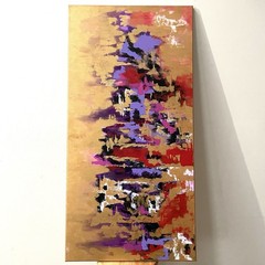 Acrylic art painting 24X 48 Inches original hand painted And Signed By Artist