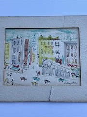 ELIZABETH LAYTON PAINTING LISTED FAMOUS KANSAS MODERNISM MID CENTURY CITY SMALL