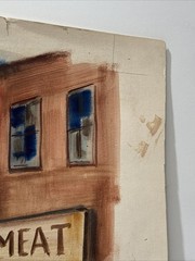 WPA PAINTING VENICE BEACH RESNACK MID CENTURY MODERN URBAN AMERICANA RARE 1950
