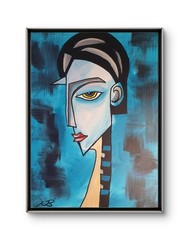 ORIGINAL ACRYLIC PAINTING 12×16 PICASSO STYLE ABSTRACT WALL ART HAND PAINTED