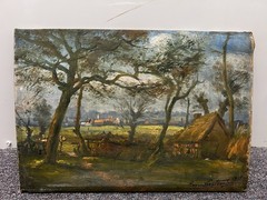 1913 Oil Painting on Wood by Belgium Painter Raymond Verstraeten (1874 – 1947)