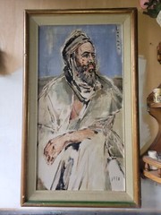 Costantino Lagana Signed 1958 Oil Painting Portrait Of Bearded Man Framed