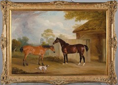 Vintage Oil Painting Horse Animals Classical Equestrian Landscape Wall Decor Art