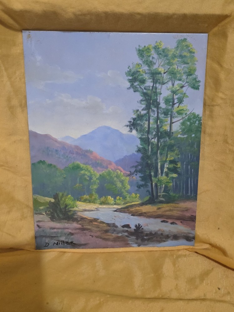 WINDBERG TECHNIQUE!! SIGNED D MILLER LANDSCAPE OIL ON WINDBERG ART PNL MUST SEE!