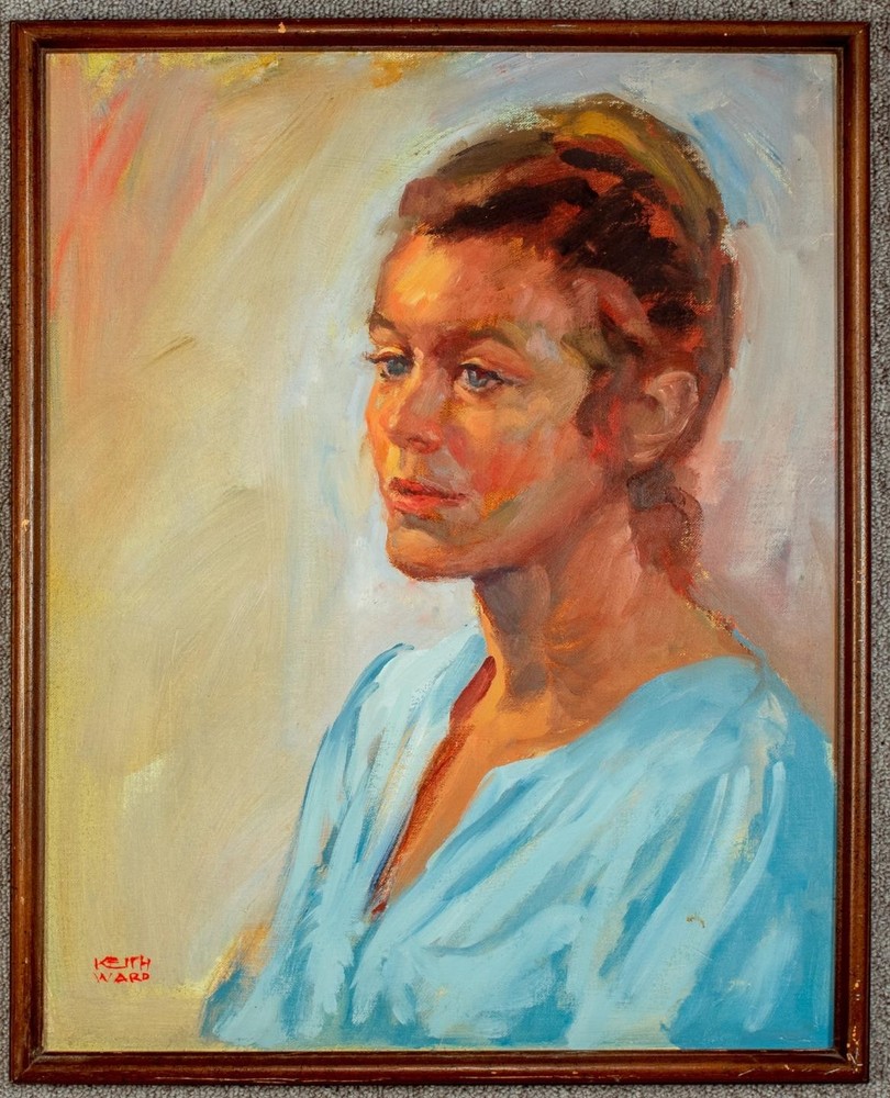 Oil Painting WOMAN I REMEMBER Keith Ward “Dick & Jane” Illustrator Artist