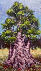 Tree- 3×5 inch painting- artist Nick Mears