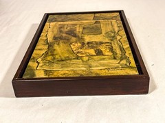 [E650] Original Seymour Sy Grossman b1933 d2015 Painting on board wood frame