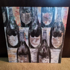 Modern Contemporary Still Life Wine Bottles Canvas Painting Wall Art, Unframed