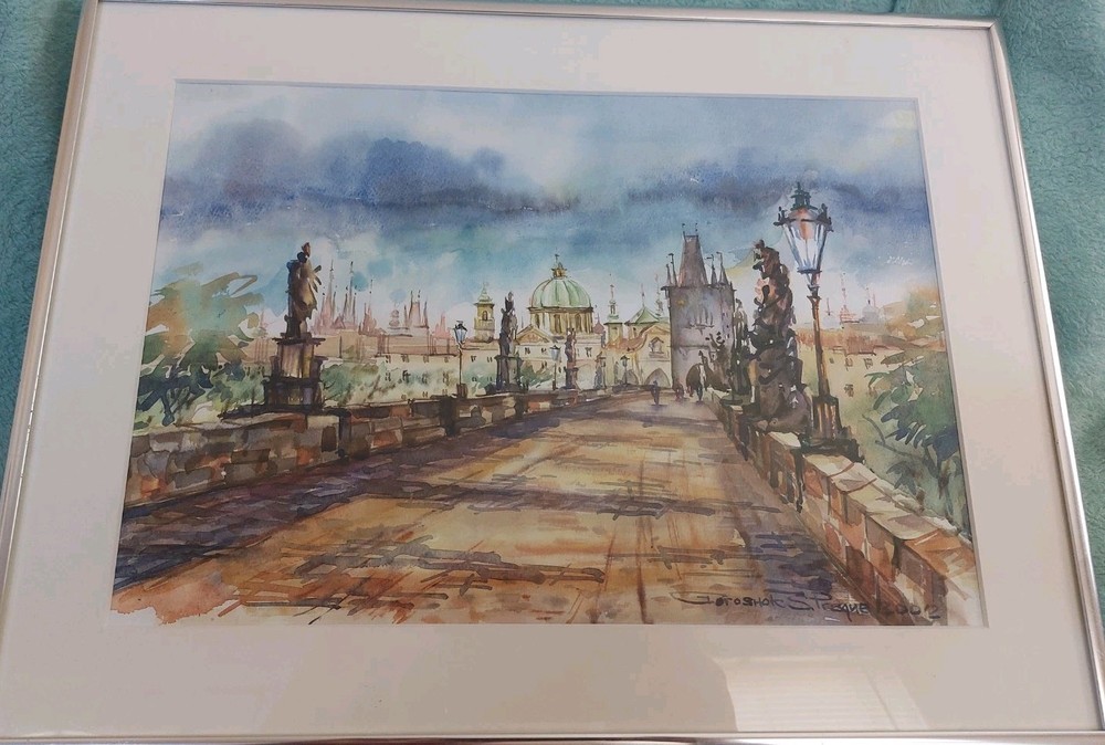 Praque Watercolor Painting By Goroshok Architect Picture 16.5 X 13