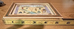 VTG Persian Miniature Painting On Camel Bone Panel In Khatam Frame 6” X 4” RARE