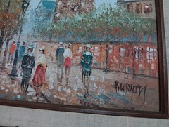 Caroline Burnett (1877-1950) Paris Street Scene Oil Painting Framed Signed 8×10