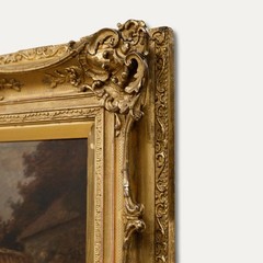 Max Bruck After Adolf Lüben – Framed 20th Century Oil, Calling for Supper
