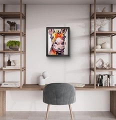 Aleph Original Art Donkey 14×11 Abstract Expressionist Original Painting Canvas