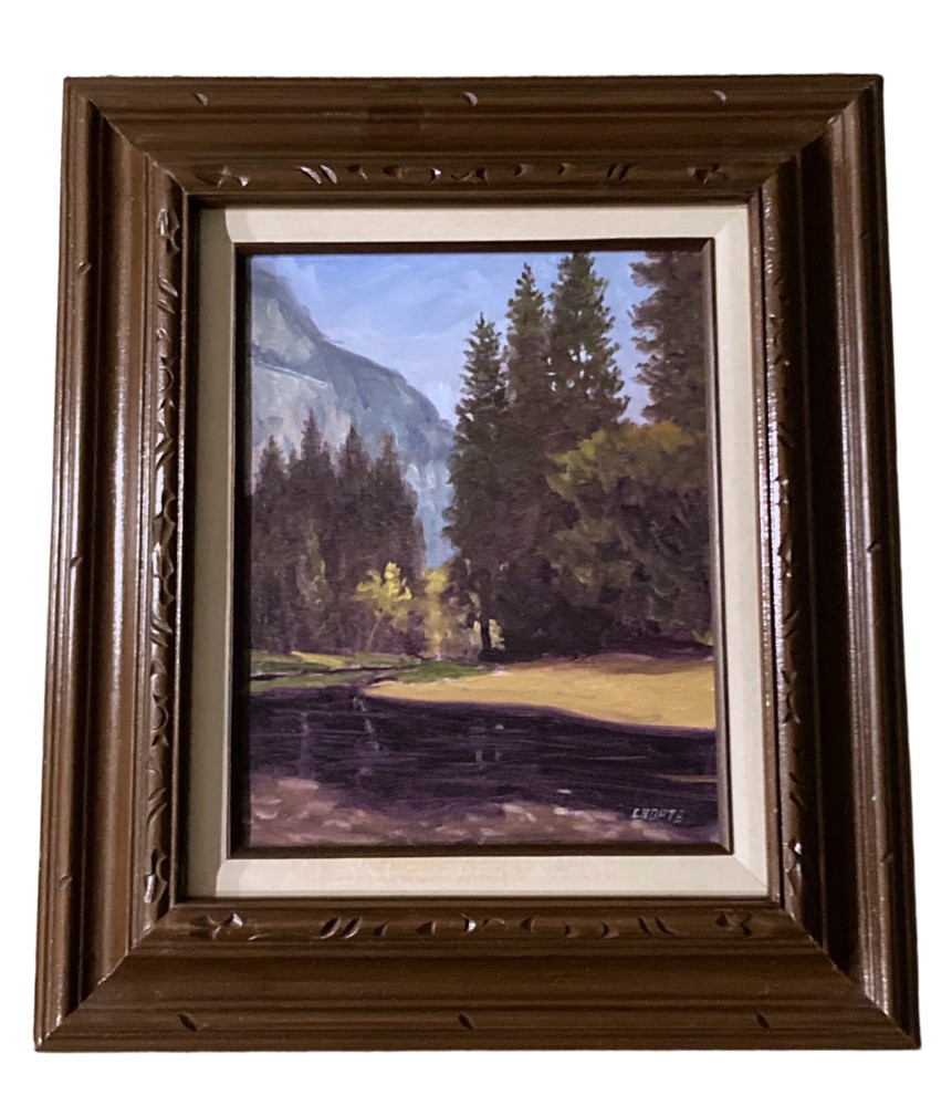 RARE Vintage Fred Choate Idaho Mountains Forest & River Original Oil Painting