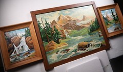 Vintage Paint by Number „Mountain Waters“ Framed Set of 3 1960 Craft Master