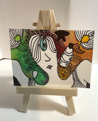 „Hydrate“ Original scribble doodle trading card signed by artist