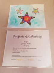 Starfish Signed Watercolor And Colored Pencil on Arches Watercolor Paper w/COA