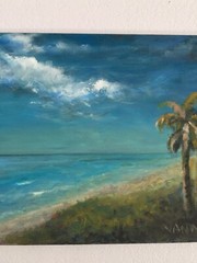 ORIGINAL SEASCAPE ART OIL PAINTING BY GINA VANN 11”x 14” SIGNED UNFRAMED 2023