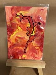 ACEO on heavy watercolor paper With Acrylic Paint -OOAK