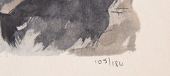 Franz Herbelot French Watercolor Fountain Trevi Rome Italy Signed Numbered