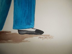 MARY BETH BAXTER **ORIGINAL**** SIGNED WATERCOLOR PAINTING 14″ x 11″ folk art
