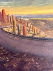 Original Oil Painting Sunset Art Sky Clouds Landscape Colorado Mountains Mikah