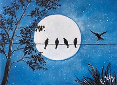 Moon Bathing, 8 x 6