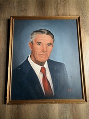 Vintage Original Oil On Canvas“ Gentleman Portrait “ Signed & Framed 26″