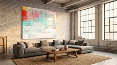 Abstract White Vision 150x150cm Luxury Premium Pop Art / XXL Wall Art / Fine Art