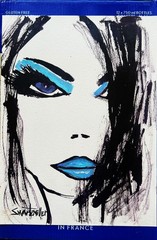 GOTHIC LOOK GIRL PORTRAIT POP ART unique OOAK PAINTING SWARTZMILLER DNA SIGNED