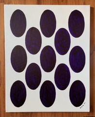Abstract 25, Purple, Oval, Original Acrylic Painting, Signed, 16×20 inch, Art
