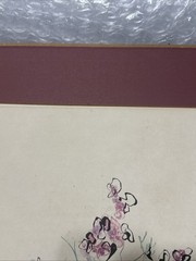 Painting floral watercolor Bohr signed 3/25, Still Life 18×24″, matted, Unframed