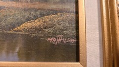 Original Oil Painting On Wood cardboard Mathilda European Countryside W/ Bridge